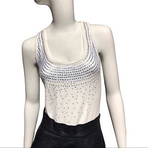 Guess White Racerback Top with Blue Ombré Sequins